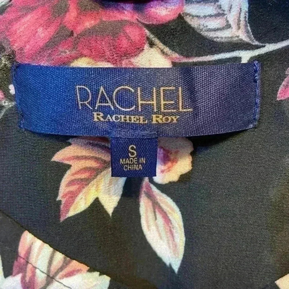 RACHEL Rachel‎ Roy Layla Top SMALL Floral Asymmetrical Ruffled Feminine Career - Picture 4 of 11